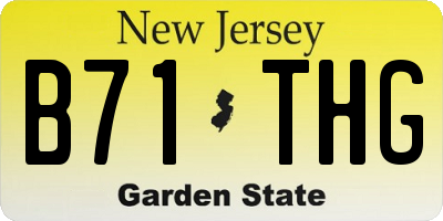 NJ license plate B71THG