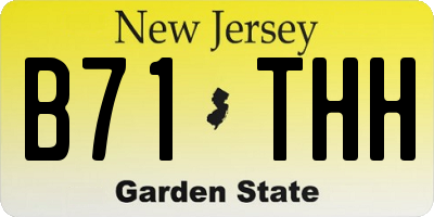 NJ license plate B71THH