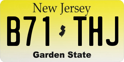 NJ license plate B71THJ