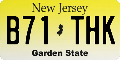 NJ license plate B71THK