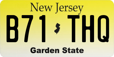 NJ license plate B71THQ