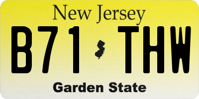 NJ license plate B71THW