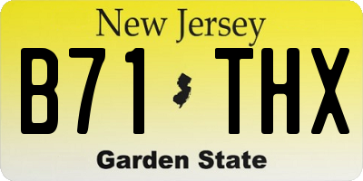NJ license plate B71THX