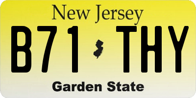 NJ license plate B71THY