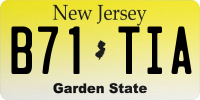 NJ license plate B71TIA