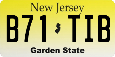 NJ license plate B71TIB