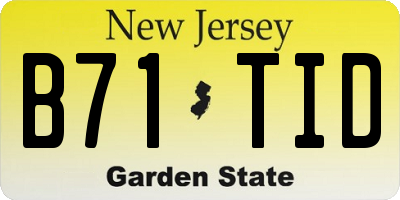 NJ license plate B71TID