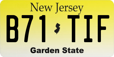 NJ license plate B71TIF