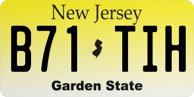 NJ license plate B71TIH