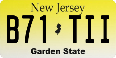 NJ license plate B71TII