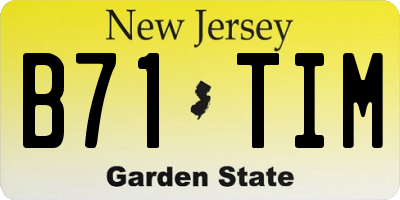 NJ license plate B71TIM