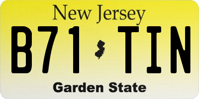 NJ license plate B71TIN