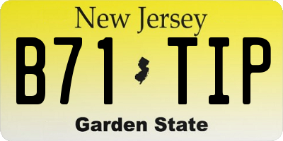 NJ license plate B71TIP