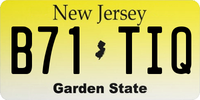 NJ license plate B71TIQ