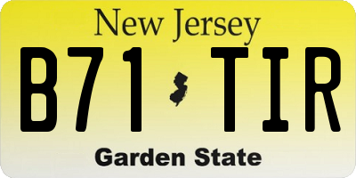 NJ license plate B71TIR