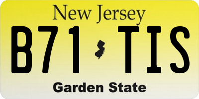 NJ license plate B71TIS