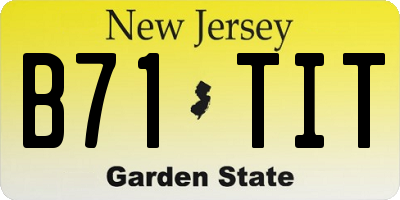 NJ license plate B71TIT