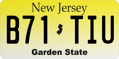 NJ license plate B71TIU