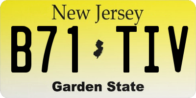 NJ license plate B71TIV