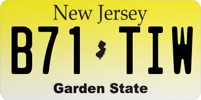 NJ license plate B71TIW