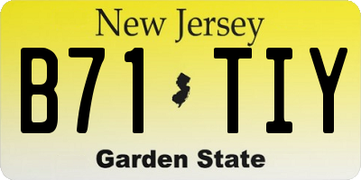 NJ license plate B71TIY