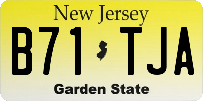 NJ license plate B71TJA