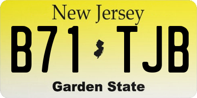 NJ license plate B71TJB