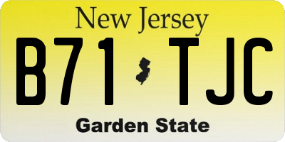 NJ license plate B71TJC