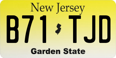 NJ license plate B71TJD