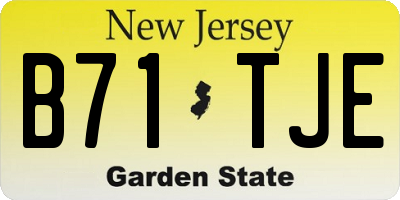 NJ license plate B71TJE