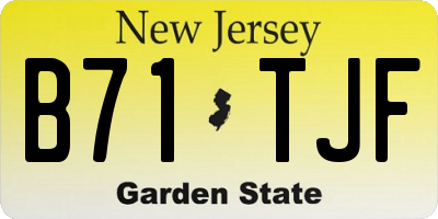 NJ license plate B71TJF