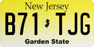 NJ license plate B71TJG