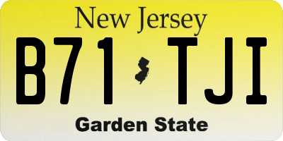 NJ license plate B71TJI