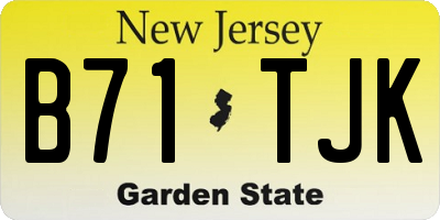NJ license plate B71TJK