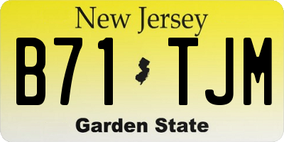 NJ license plate B71TJM
