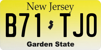 NJ license plate B71TJO