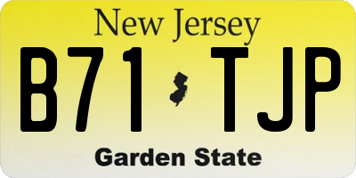 NJ license plate B71TJP
