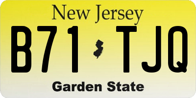 NJ license plate B71TJQ