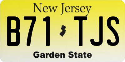 NJ license plate B71TJS