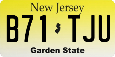 NJ license plate B71TJU