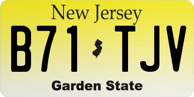 NJ license plate B71TJV