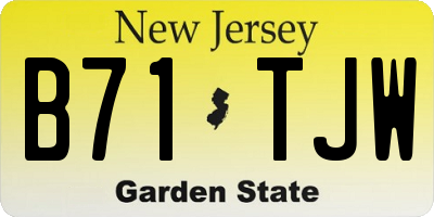 NJ license plate B71TJW