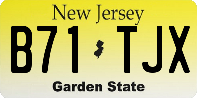 NJ license plate B71TJX
