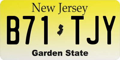 NJ license plate B71TJY