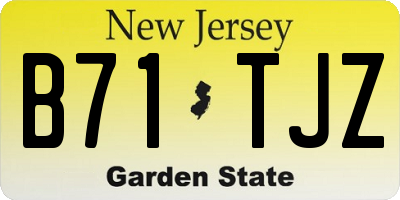 NJ license plate B71TJZ
