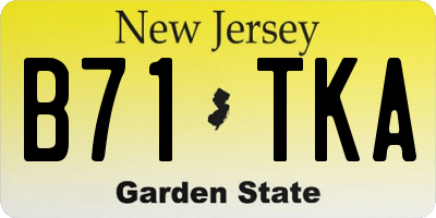 NJ license plate B71TKA