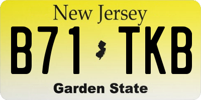 NJ license plate B71TKB