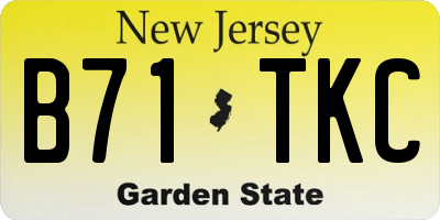 NJ license plate B71TKC