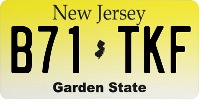 NJ license plate B71TKF
