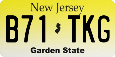 NJ license plate B71TKG